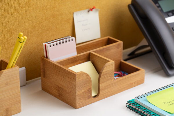 WOODEN BAMBOO DESK ORGANIZER