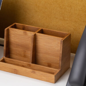 WOODEN BAMBOO DESK ORGANIZER