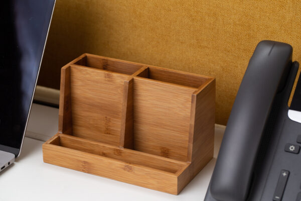 WOODEN BAMBOO DESK ORGANIZER