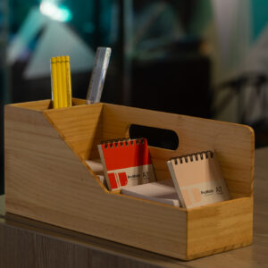 WOODEN BAMBOO STATIONERY HOLDER