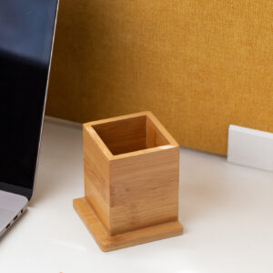 WOODEN BAMBOO PEN HOLDER